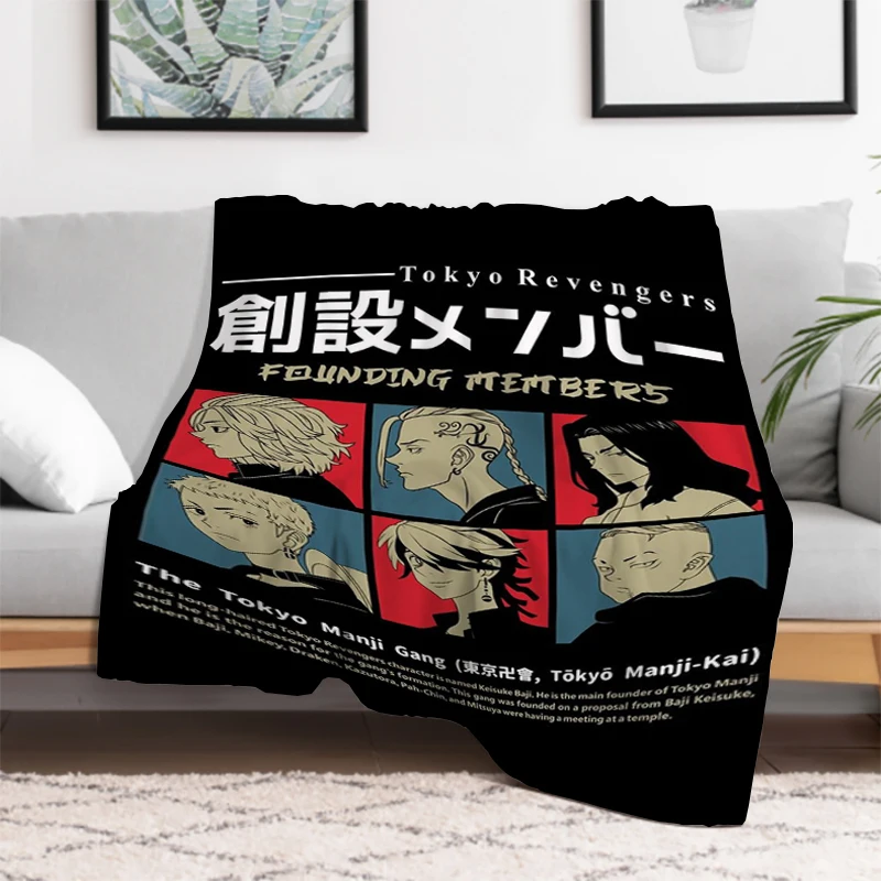 Tokyo Revengers Anime Sofa Blankets & Throws Winter Blanket Furry Throw Fluffy Soft Bed Fleece Beds Custom Nap Flannel Home