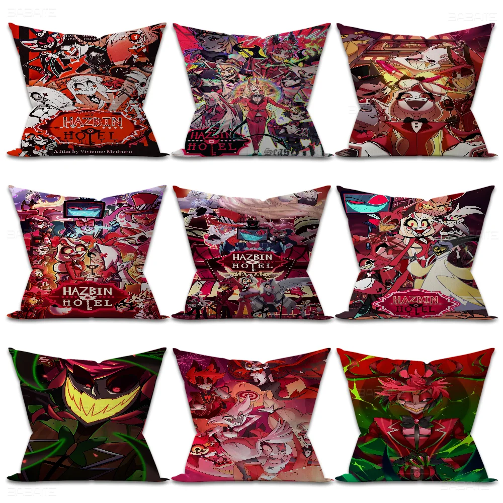 H-Hazbin Hotels Maple Design Cushion Cover Happy Autumn Harvest Decor Holiday Decorati Pillow Cover