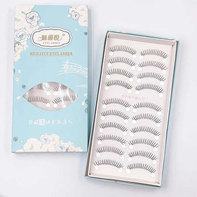 10 Paar Manga Wimpern koreanische kpop Nerz Wimpern transparente Stiel Wimpern Verlängerung natürliche wispy Wimpern täglich Make-up-Tools