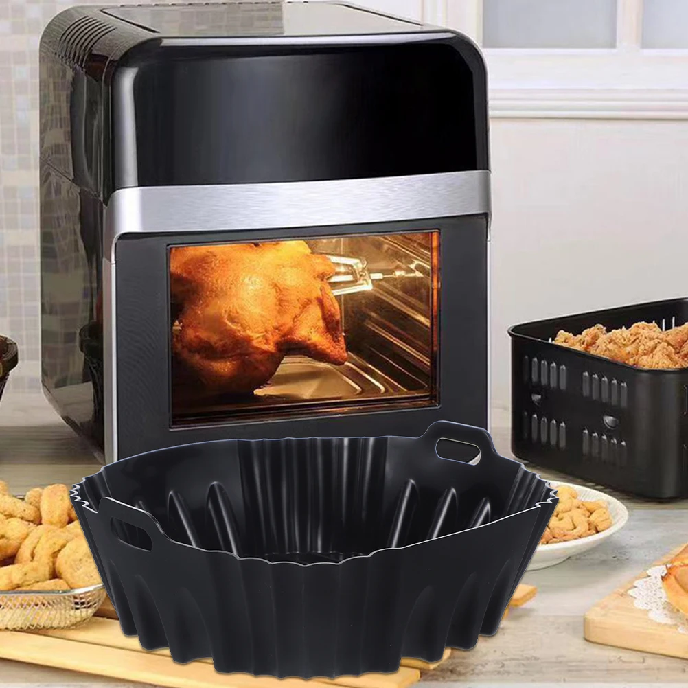 

2pcs Air Fryer Silicone Baking Tray Non-Stick Reusable Liner Oil-Free Cooking Helper For Bread Chicken Wings Snacks Air Fryer