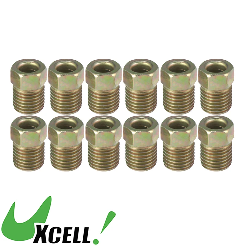 UXCELL Universal 12pcs 3/8 Inch-24 Threads Brake Line Nut Fittings Sets for 3/16\