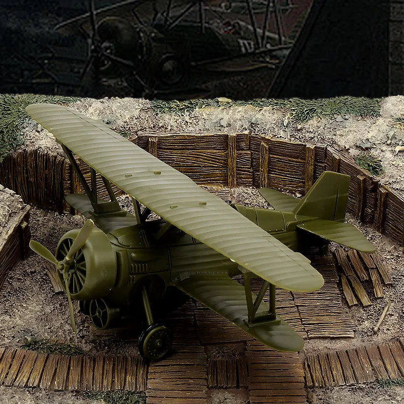 1/60 WWII US Hawk III Biplane Fighter 4D Assemble Model Military HAWK-3 Aircraft Boy Toy