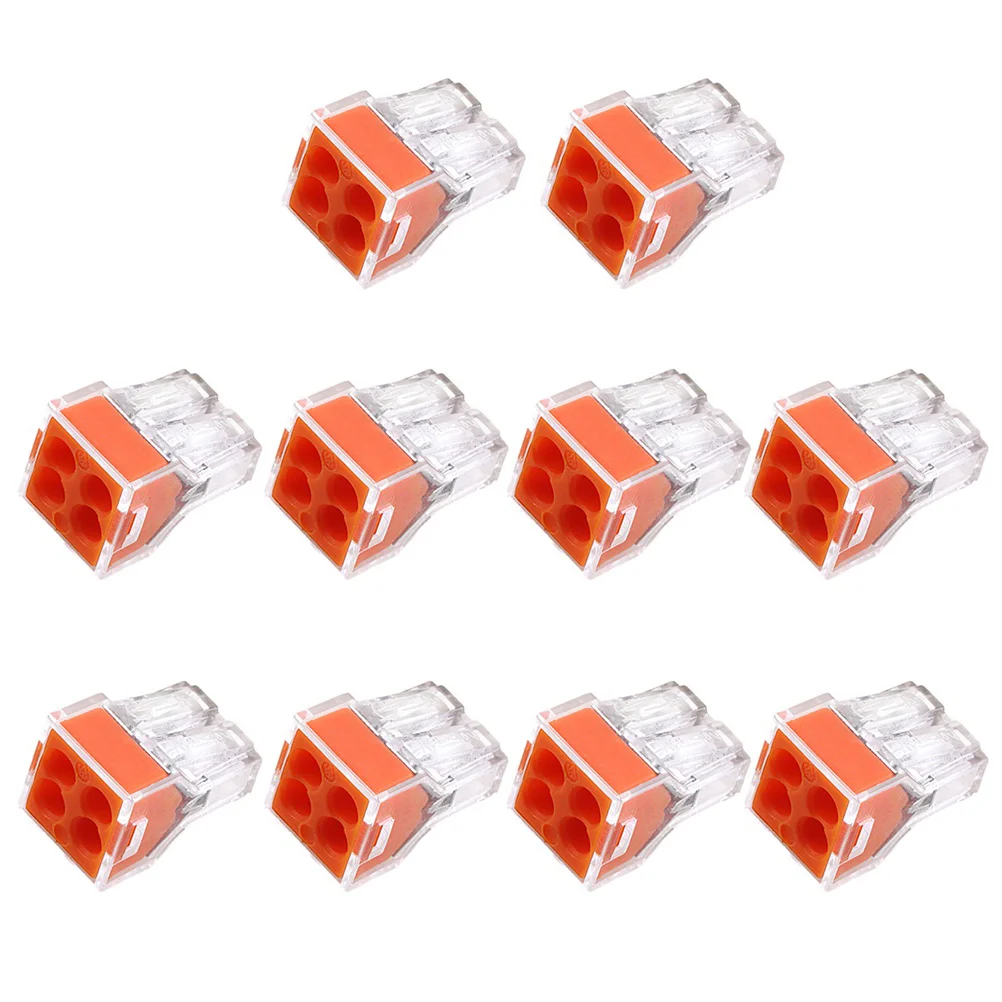 

10 Pcs Wire Terminals 4 Way Connector Electric Earth Tones Electrical Connectors