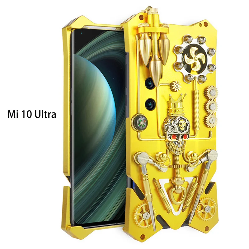 

For Xiaomi 10 Ultra Phone Case Mi 10 Ultra Gothic Full Metal Mechanical Gear Armor Case For Xiaomi Mi10 Ultra Coque