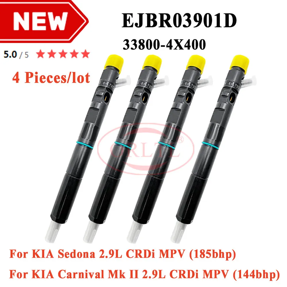 

New ORLTL Diesel Fuel Injector EJBR03901D 33800-4X400 338004X400 33800 4X400 for KIA Sedona /Carnival Mk II 2.9L CRDi MPV 4PCS