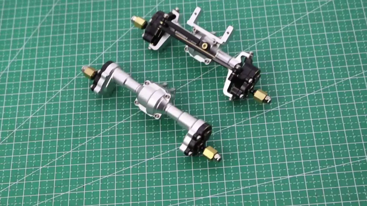 Set completo di asse portale posteriore anteriore in alluminio + copertura a snodo in ottone per FMS FCX24 Power Wagon K5 FCX18 LC80 RC Crawler parte di aggiornamento