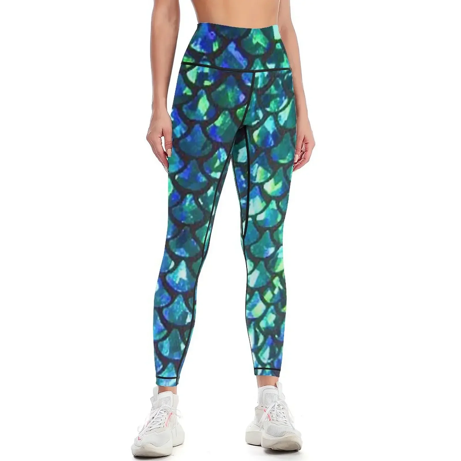 

MERMAID fish scales & shimmery glimmer! Leggings sports tennis for workout shorts Women's fitness sport legging Womens Leggings