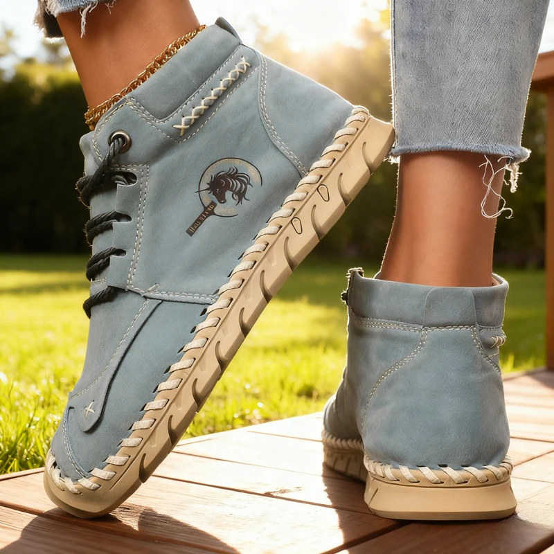 편안한 여성 신발 수제 가죽 캐주얼 남성 신발 디자인 스포츠 신발 통기성 가죽 신발 또한 앵클 부츠 아웃도어