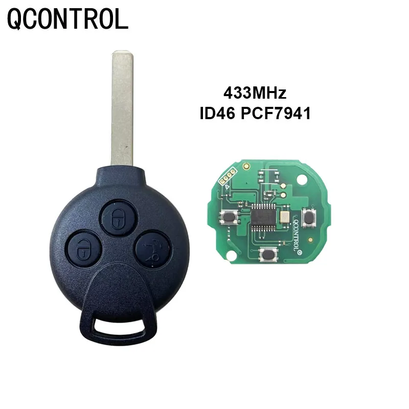 

QCONTROL Car Remote Key Fit 3 Buttons for Mercedes-Benz451 2007 2008 2009 2010 2011 2012 2013 Smart Smart Fortwo