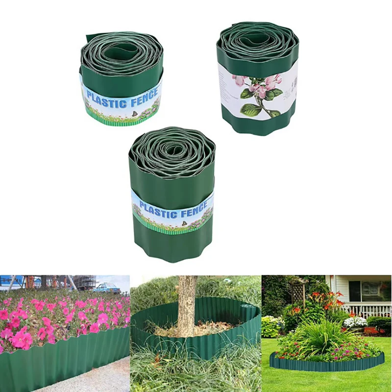 Borda de afiação decoração de jardim cerca de jardim flexível corte aleatório design ondulado contra invasando ervas daninhas jardim