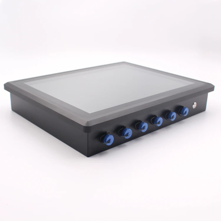 15 17 19 Inch Black Industrial Touch Panel Pc For Ship Full IP67 Waterproof Shockproof 1000cd/m2 Brightness Panel Pc