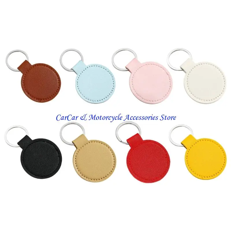 

G5AD Secure Holder PU Leather Keychain Metal Pendant Decors for Daily Use