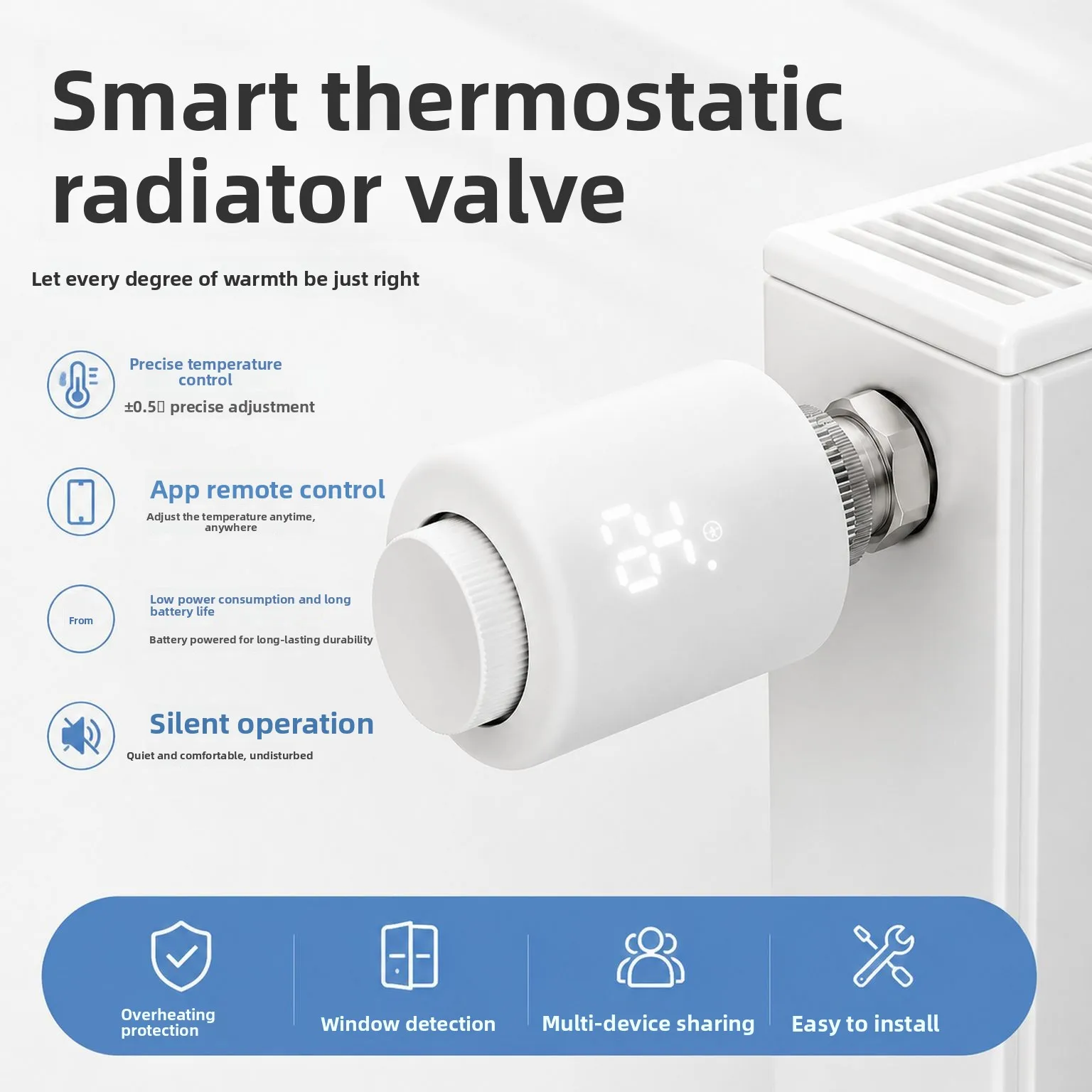 Graffiti Zigbee Intelligent Thermostatic Valve Radiator Controller Mobile APP Control Intelligent Thermostat