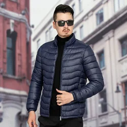 Chaquetas cálidas y gruesas para hombre, Parka informal de invierno, abrigo con cuello levantado, rompevientos, de algodón, acolchado