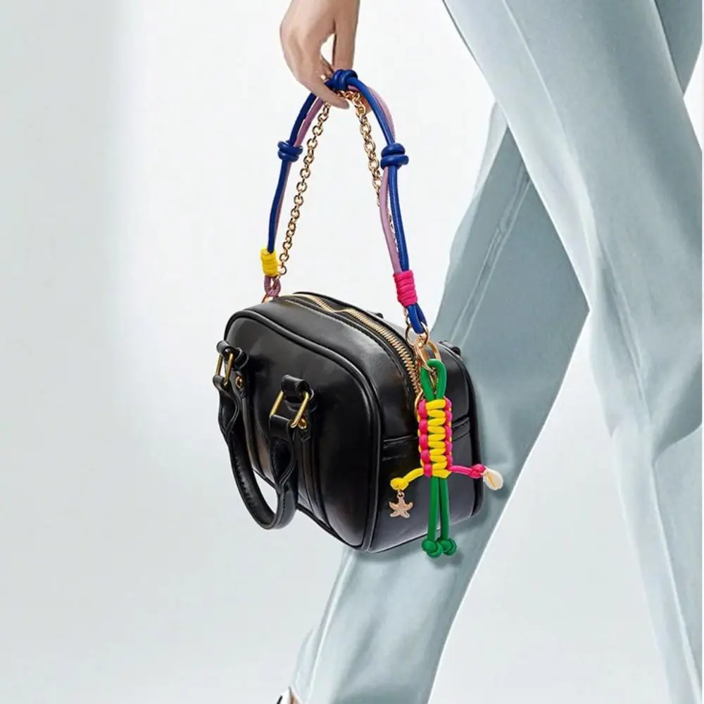 Collana fai-da-te Portachiavi con ciondolo intrecciato in corda retrò Portachiavi con ciondolo geometrico per cellulare Portachiavi per auto Ciondolo con sole Borsa con catena da uomo