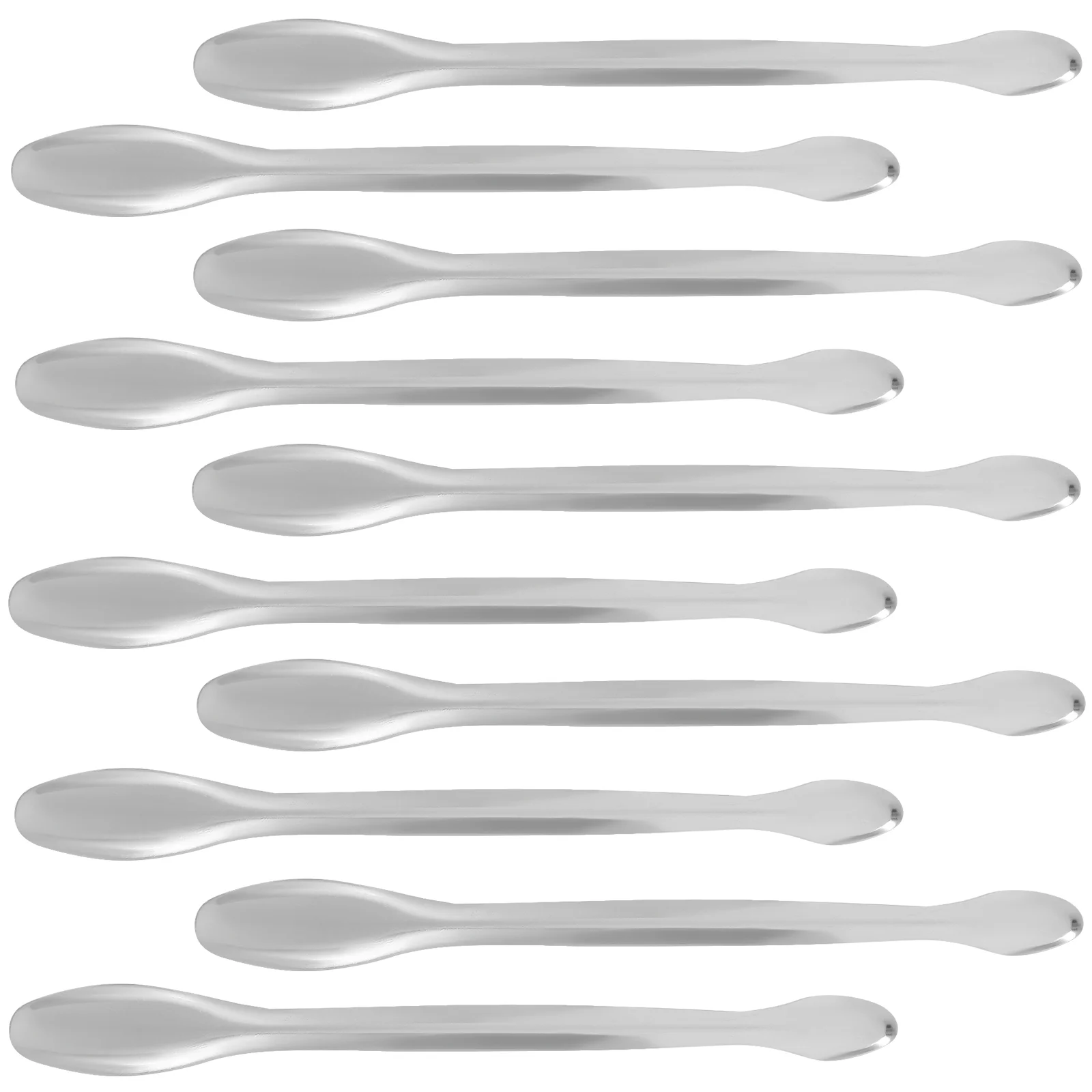 10 Pcs Stainless Steel Medicine Spoon Mini Spoons Spatula Textbook Sampling Metal Laboratory Experiment Baby Double-head