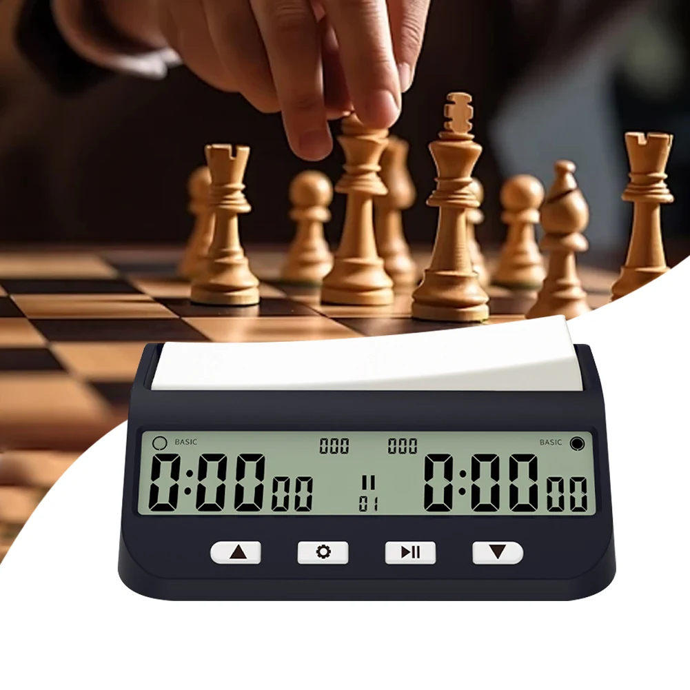 Jam Catur dengan Penundaan Dasar dan Waktu Positif Fitur Pengatur Waktu Catur Digital Jam Catur Digital Portabel untuk Permainan Papan