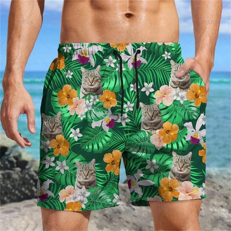 Hawaiian 3D Print Customized Faces Beach Shorts For Men Cool Streetwear Design Styles Board Shorts Kid Fashion Swimming Trunks