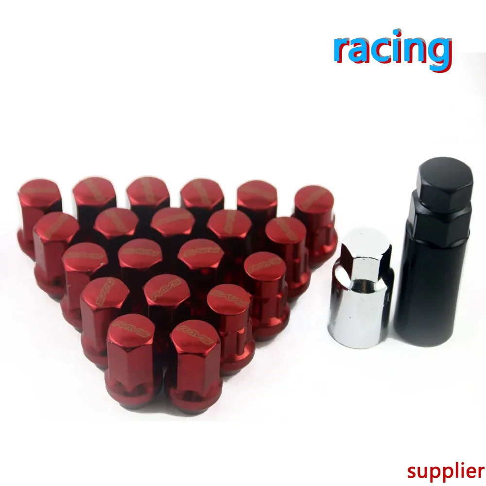 HEX Steel Racing Wheel Rims Lug Nuts Extended Tuner Nuts  universal 20pcs/set M12x1.5 1.25