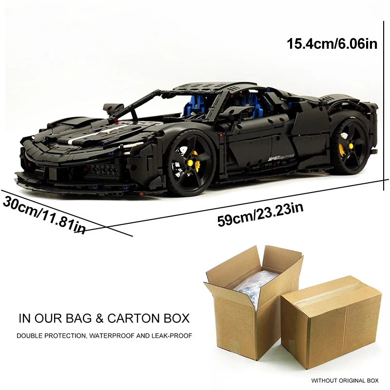 تخصيص SF90 10623B نموذج مركبة رياضية بنة 1:8 التقنية الطوب الجمعية سباق لتقوم بها بنفسك لعب طفل هدايا عيد الميلاد الصبي