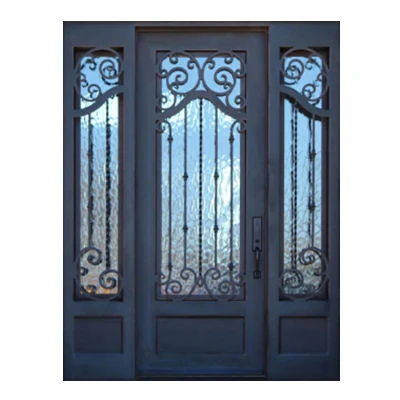 Factory Wholesale Iron Single Door Design Luxury Wrought Iron Door Iron Entry Door