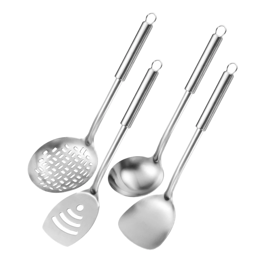 

Spatula Set Cookware Steel Frying Black Kitchen Cooking Utensil Metal Utensils Stainless Wok Oversized