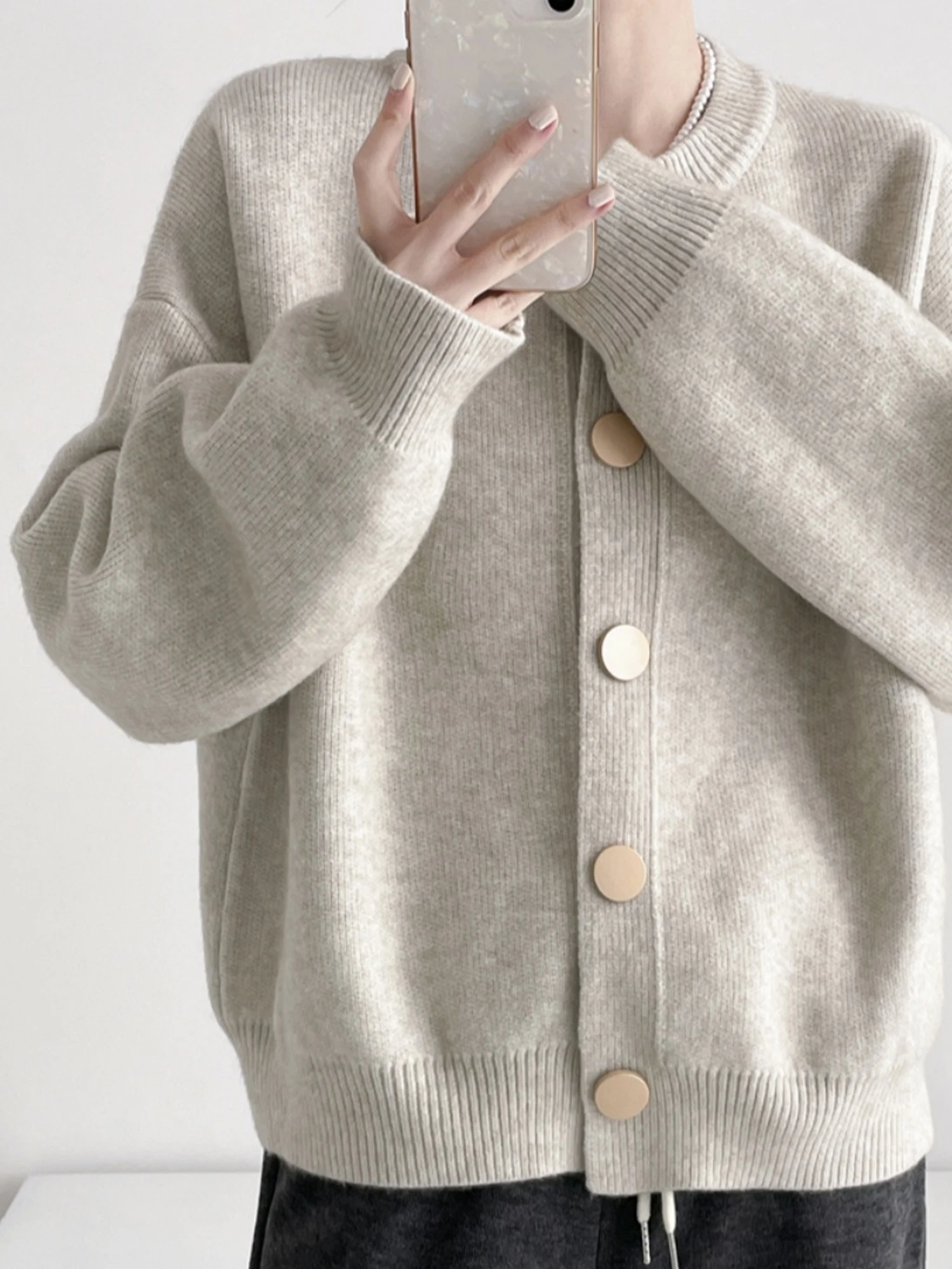 Soft Knitted Open Cardigan Women's Loose Fit Vintage Button up Sweater Spring Autumn Winter Layering Comfortable Casual Outer...