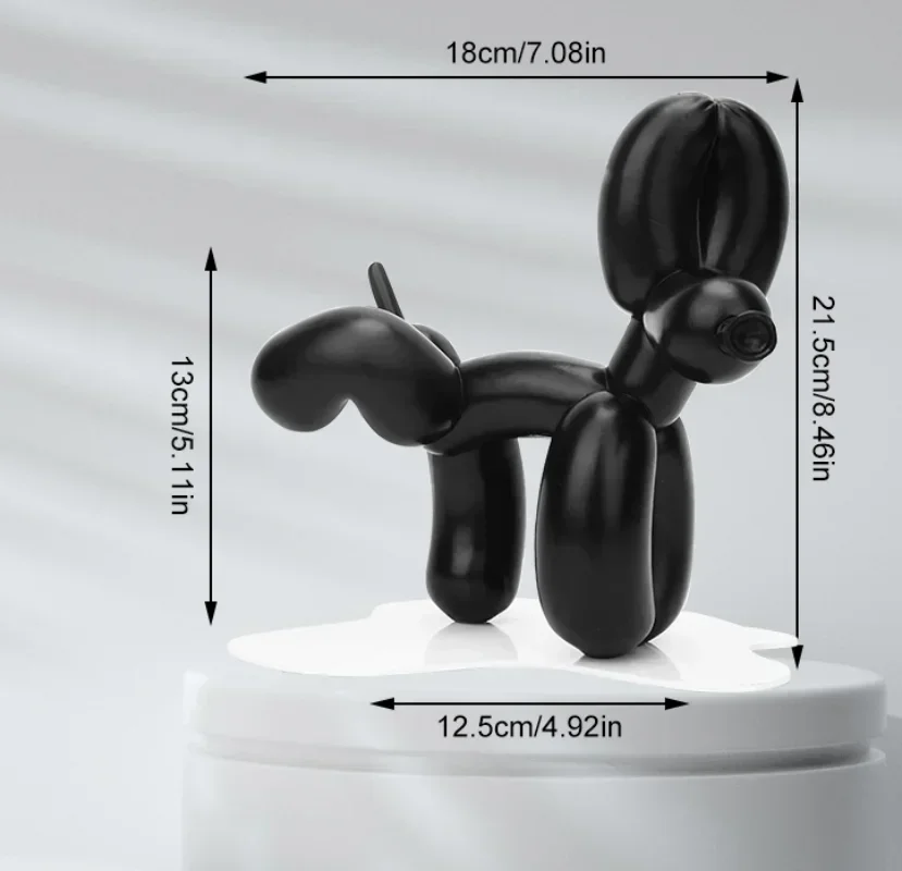 Nordic New Peeing Balloon Dog Sculpture Resin Crafts Animal Statue Home Room Decor Sculptures and Figurines Dog Decoration