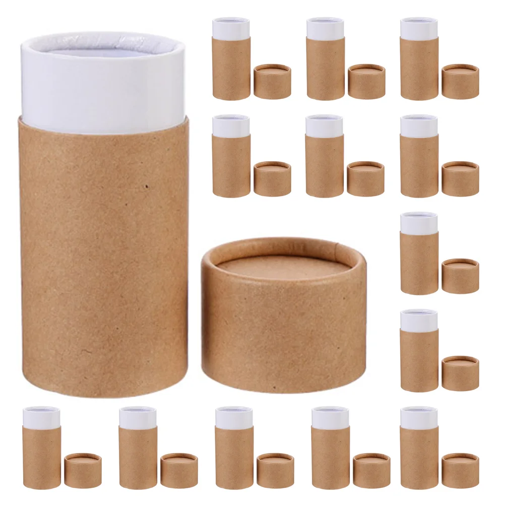 15 Pcs Food Paper Tube Gift Box Storage Jars Takeaway Containers with Lids Face Mounting Pet