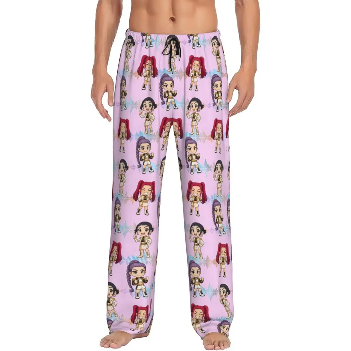

Custom Kpop Hunter Demons Pajama Pants Sleepwear Men Elastic Waistband Huntrix Sleep Lounge Bottoms with Pockets