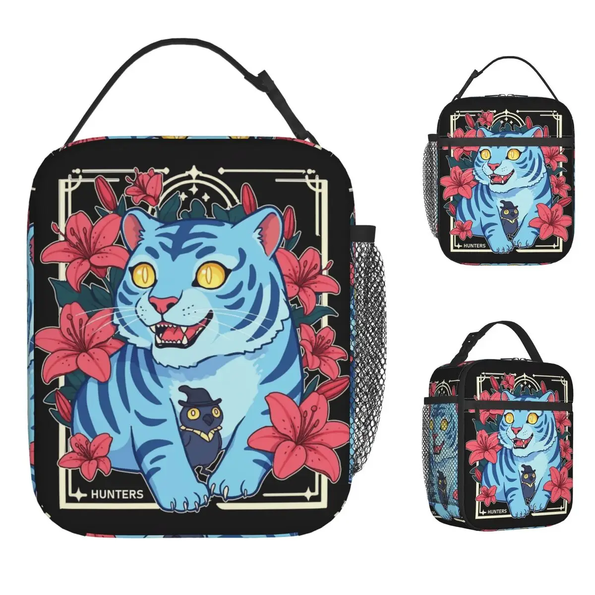 

K-Pop Demon Hunter Tiger Fan Art Сумка для обеда Портативная коробка для завтрака на молнии Унисекс Офисная сумка-холодильник Повседневные оксфордские термосумки для обеда
