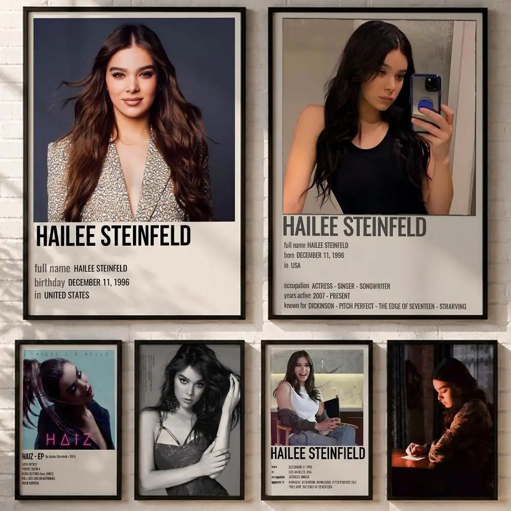 Schauspielerin Hailee Steinfeld Poster HD Poster Wandkunst Selbstklebend Rückstandsfrei für Zuhause Café Büro Tolles Geschenk