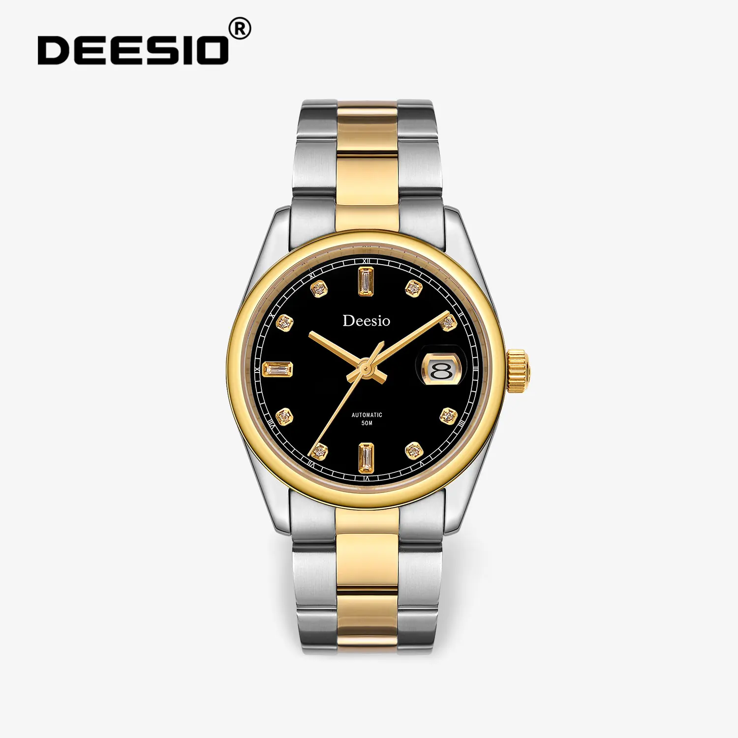 Deesio N90 Herren-Automatikuhr, Edelstahl, wasserdicht, 30 m, luxuriöse Kleideruhr für Herren, Geschenk zum Geburtstag, Jahrestag