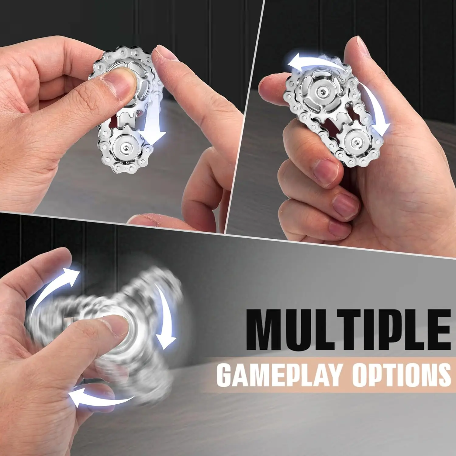 Fidget Metal Spinner Gear Gyro Alloy Metal Fidget Spinner High Speed Hand Spinner Fidget Toy Stress Anxiety Relief For Adult Kid