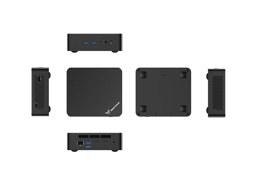 كمبيوتر صغير MINISFORUM UN100P Intel N100 PC DDR4 16GB 512GB SSD Intel يدعم SATA HDD WIFI6 HDMI 2.1 Windows 11 Pro كمبيوتر صغير