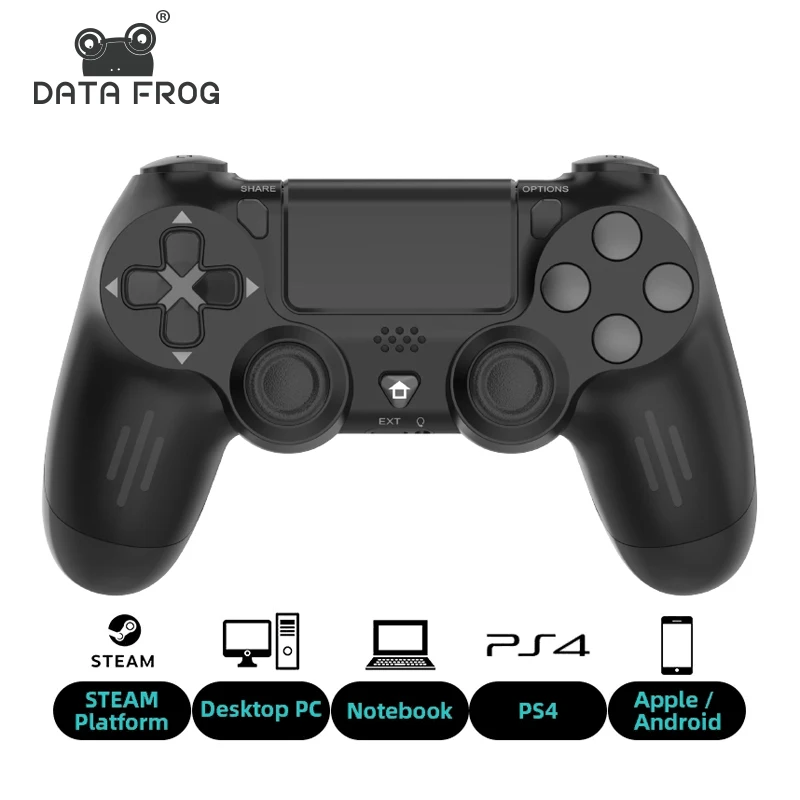 DATA FROG 블루투스 호환 게임 컨트롤러, PC 듀얼 진동 조이스틱, IOS, 안드로이드용, PS4, 슬림, 프로 무선 게임패드 