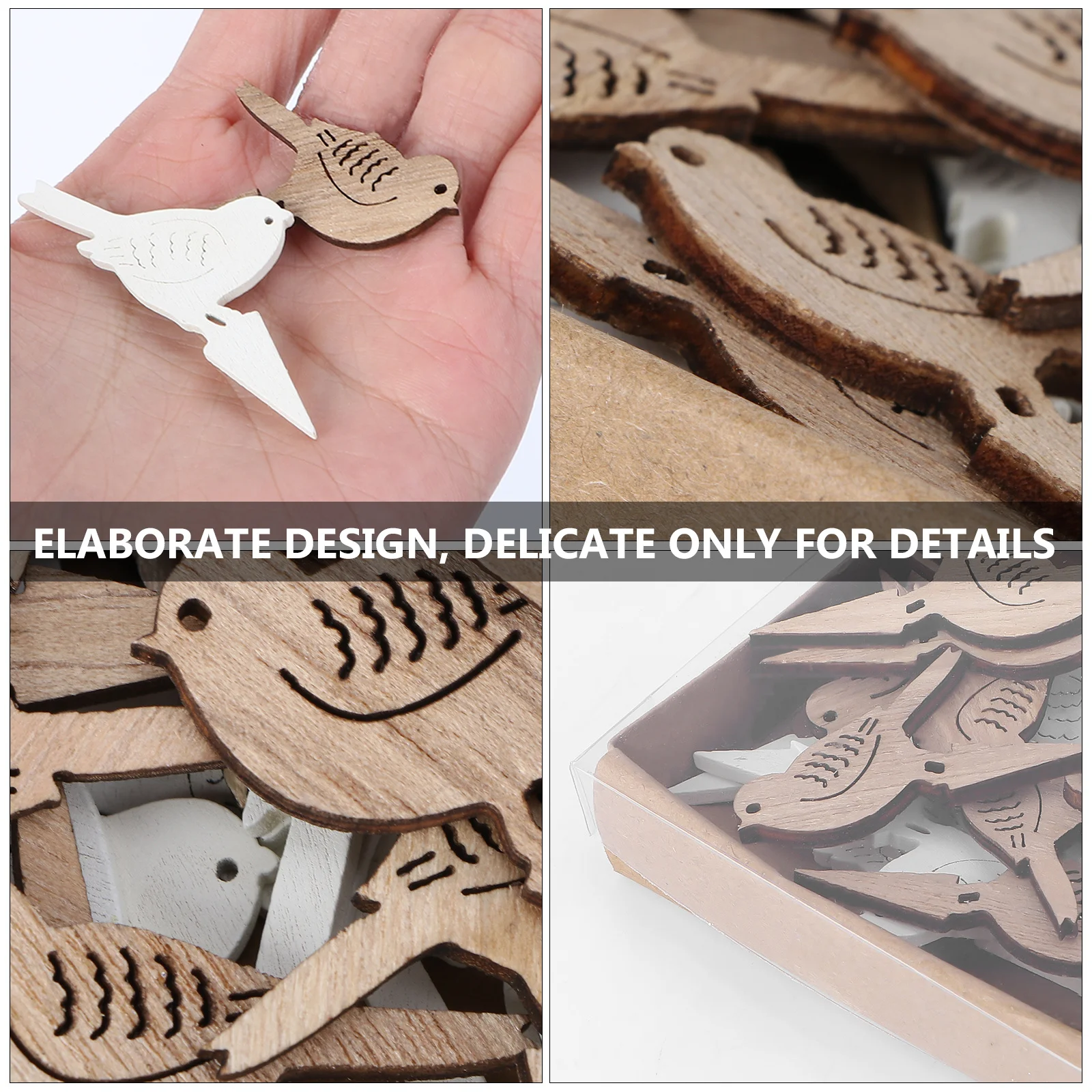 

72Pcs Wood Slices Easter Themed Decor Cartoon Pattern Decoration Craft Slices Easter Craft Decor