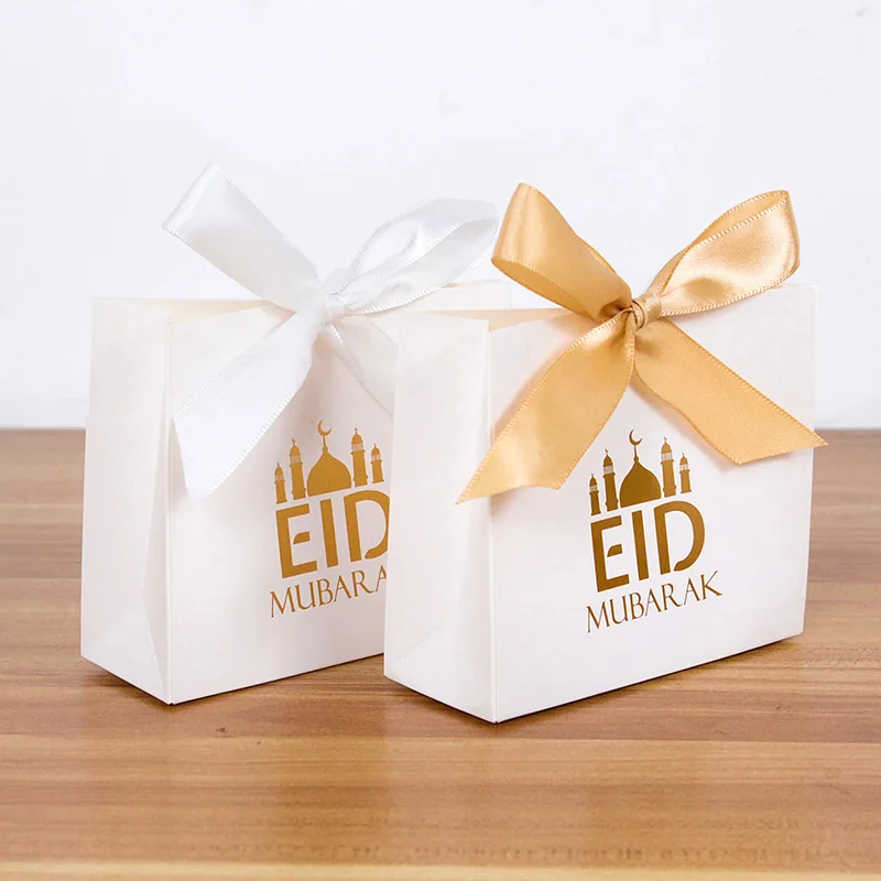 

5/10pcs Eid Mubarak Gift Box Ramadan Kareem Candy Bags Paper Packaging Box Eid Al-Adha Muslim Islamic Party Decoration Supplies