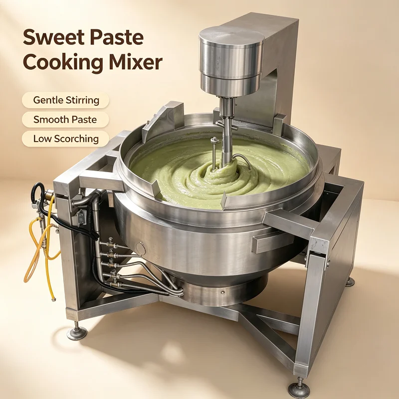 Commercial Steam Heating Cooking Mixer Machine Jacketed Kettle Pot for Caramel Chocolate Jam Sauce Paste Food