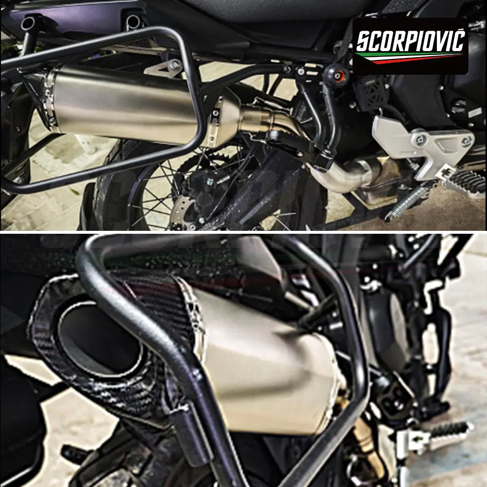 Motorcycle Exhaust Mid Pipe And Tail Muffler Kit For CFMOTO 700MT Stainless Steel Moto Performance Parts