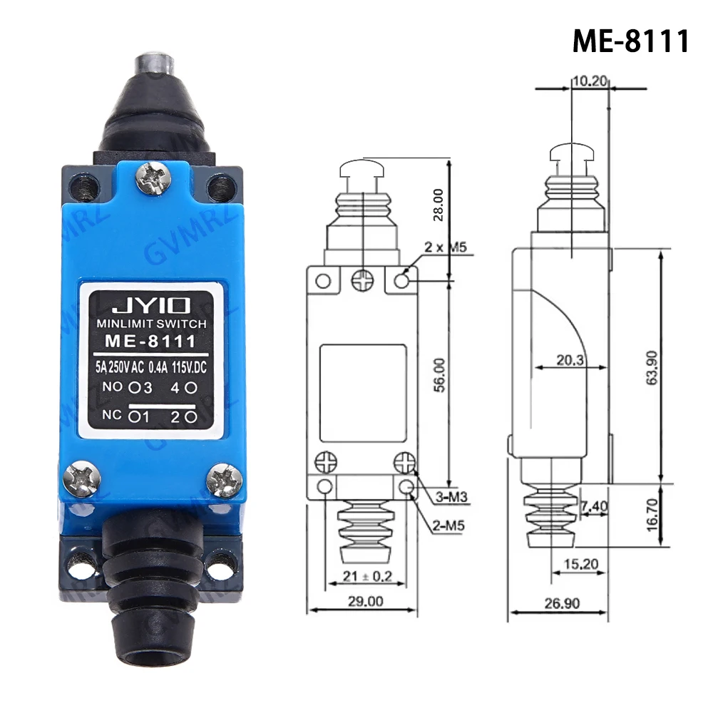 1PCS ME-8108 ME-8111 ME-8112 ME-8166 ME-8169 Adjustable Roller Lever Arm Travel Switch ME-8104 Limit Switch Rotary AC250V NO NC