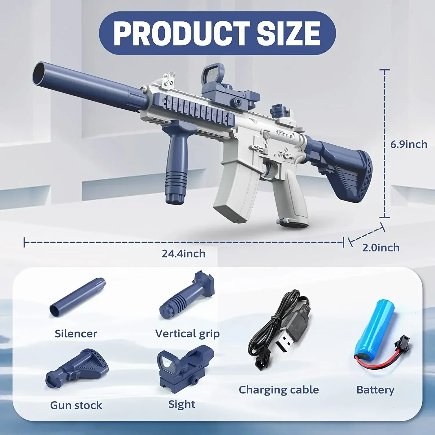 2024 Elektryczny pistolet na wodę Zabawka M416 Pistolet na wodę Elektryczny pistolet na wodę Glock W pełni automatyczna zabawka strzelecka Zabawka