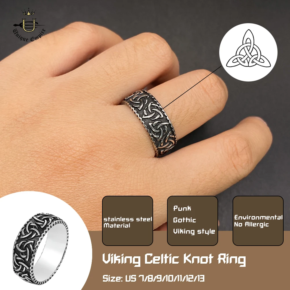 

Nordic Viking Celtic Knot Ring for Men, Retro Stainless Steel Jewelry, Scandinavian Gift