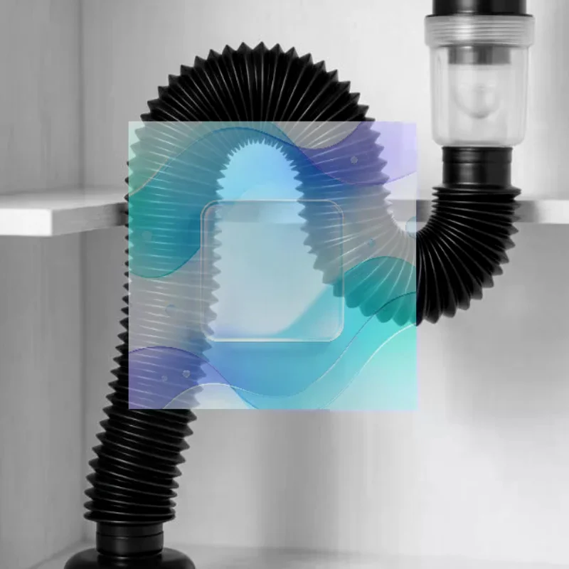 Flexible Sink Drain Pipe Odor Proof Water Seal Adjustable Fit Most Bathroom Sinks Vanities Wash Basins No Leak