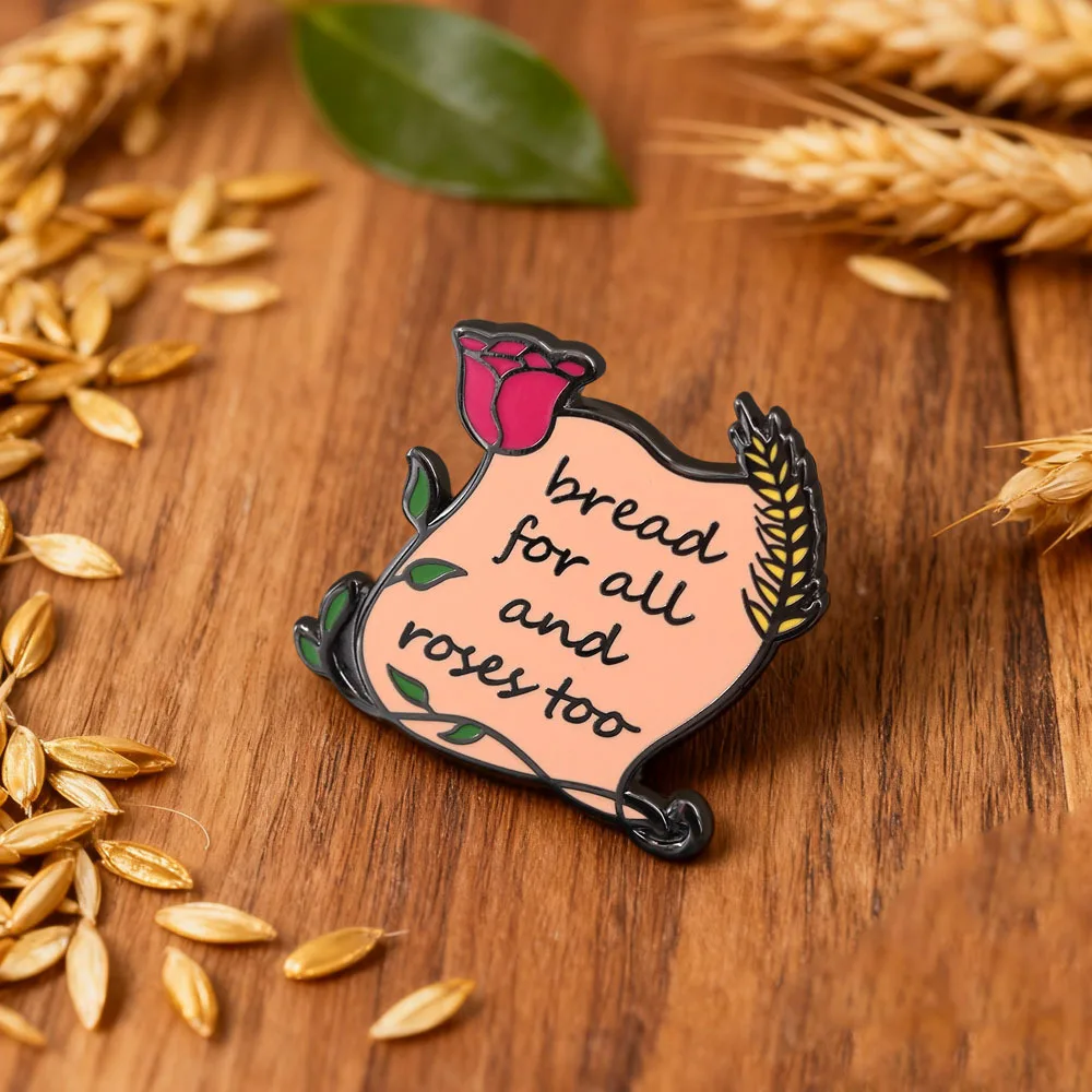 English famous saying: brooch, rose, wheat ear, creative badge, enamel pin, bag, clothing, hat, decorative accessories