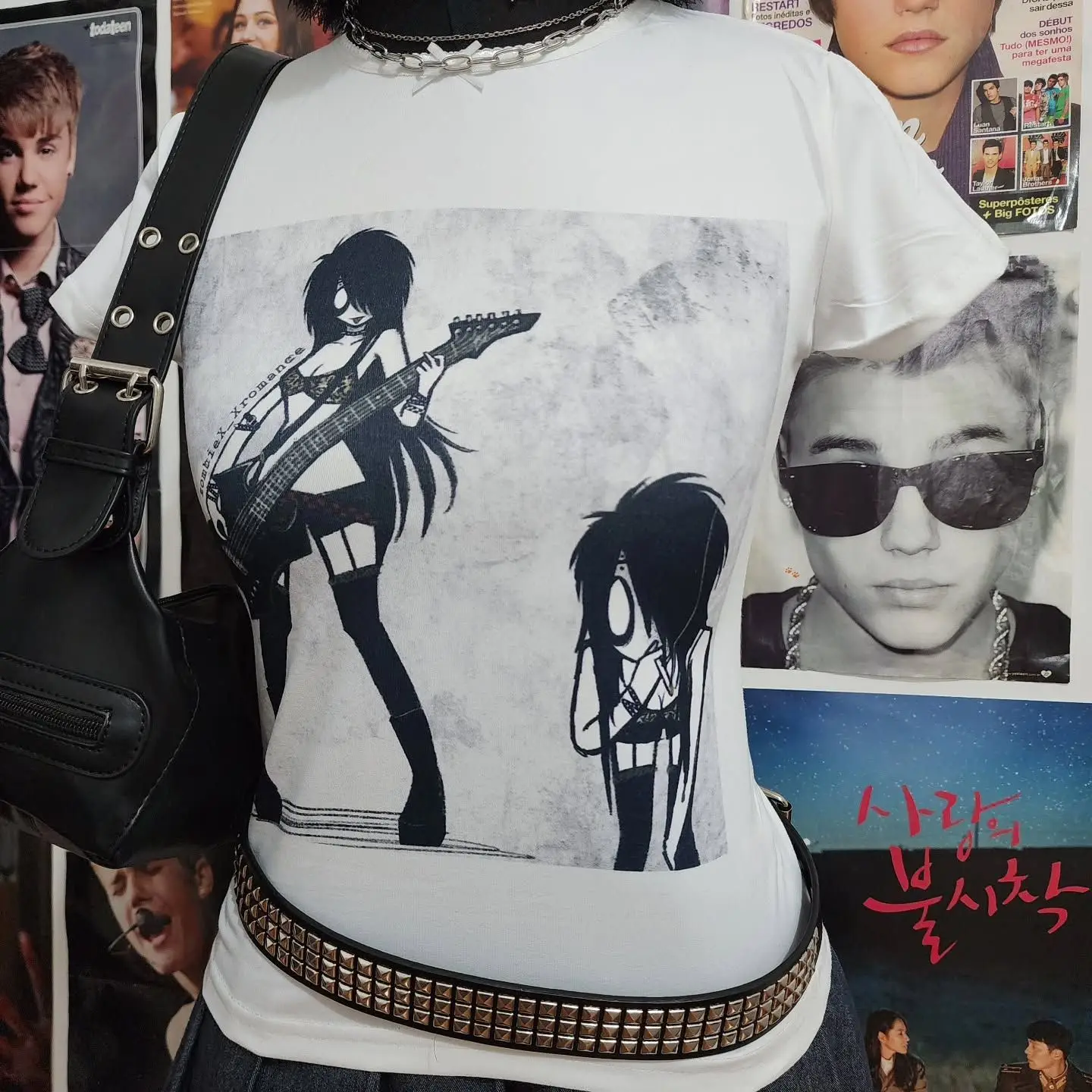 

Japanese Y2k Tops Graphic T Shirts Woman T-shirts Grunge Clothes Y2k Kitty Gothic Aesthetic Clothing Harajuku Crop Top Women Emo