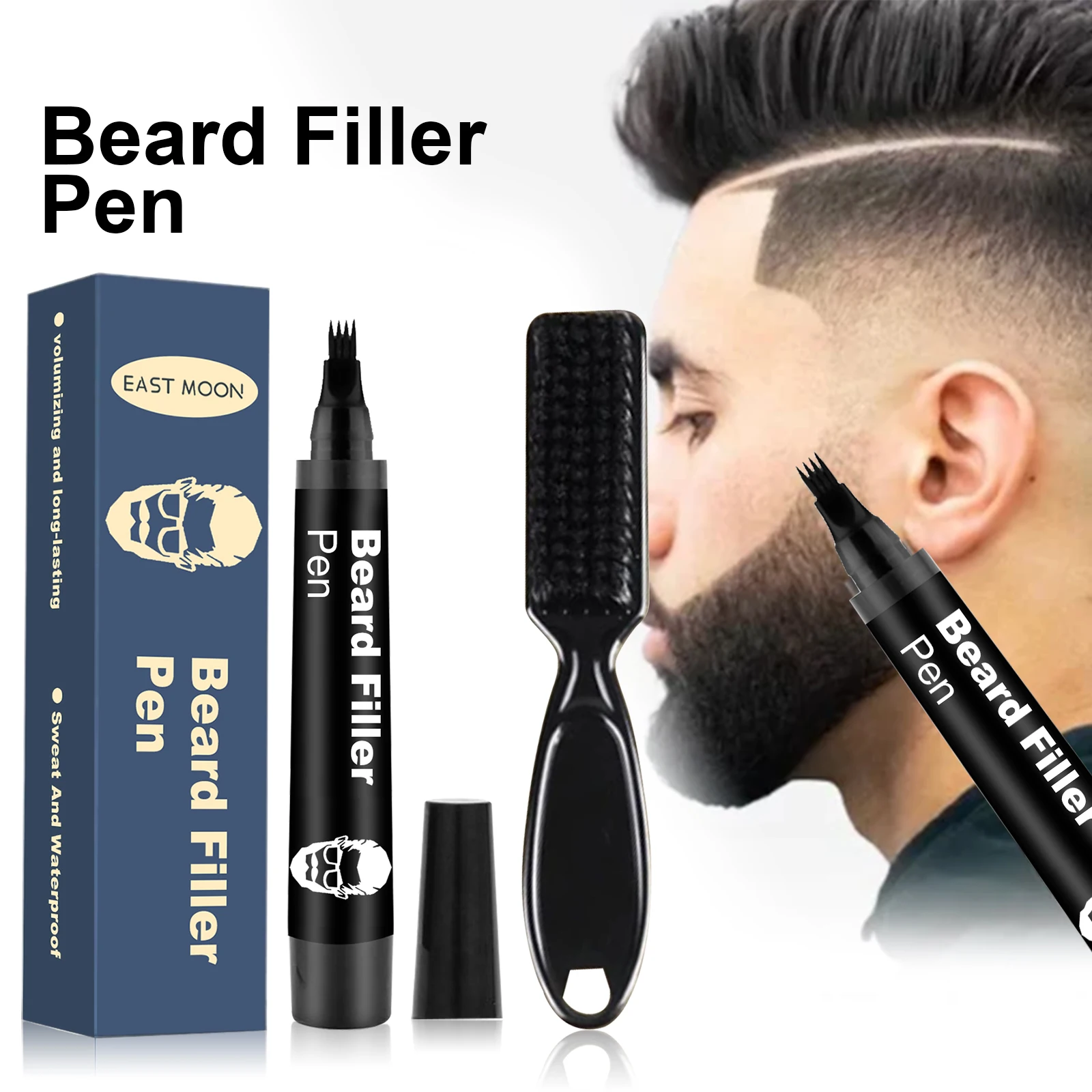 

Waterproof Beard Filler Pen for Men-Sweatproof, Long Lasting-Easy to Use for Thick Natural Beard&Hairline Enhancement