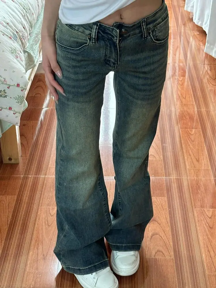 

Women's Y2K Baggy 2000s Sexy Denim Trouser Washed Vintage Casual Pants Grunge Street Trashy Retro High Waist Jeans