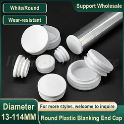 White Round Plastic Blanking End Cap Tube Pipe Inserts Plug Bung Insert Stopper Chair Table Feet Cap Wear-resistant Anti Slip