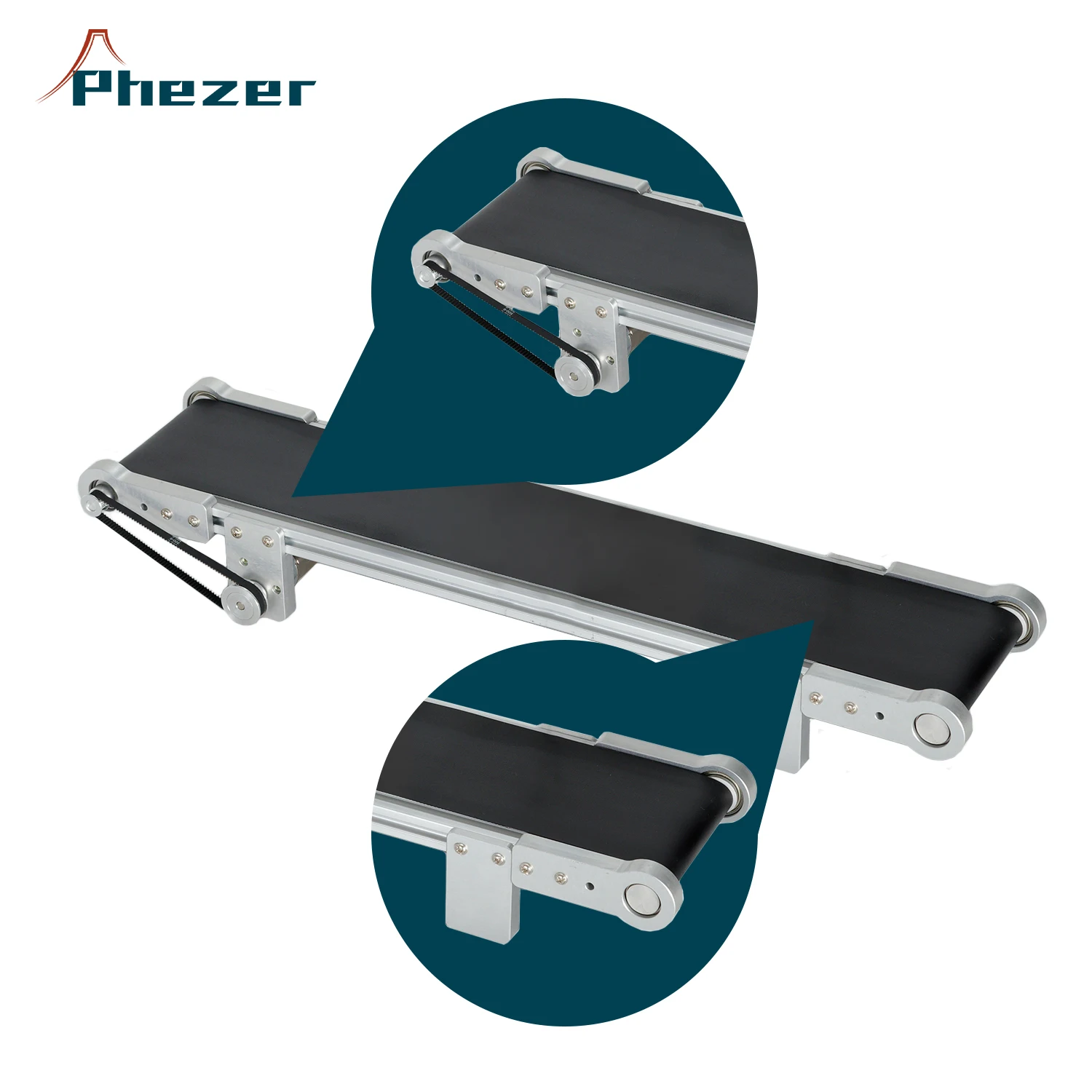 Phezer 60cm*10cm Date Code Printer Adjustable Speed Handheld Inkjet Printer PVC MINI Conveyor Belt Parts Accessories Office